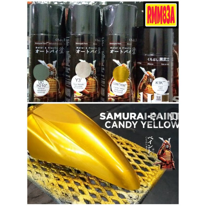 Samurai Paint PAKET Candy Yellow /Kuning Candy Kuning Emas, Cat Tahan Bensin