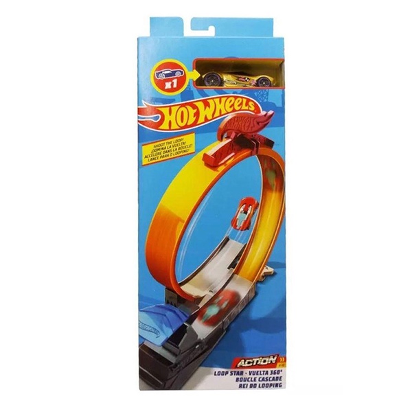 Hot Wheels CLASSIC STUNT TRACK SET Loop launcher star flame jumper flip ripper electric tower spin and score vertical launch