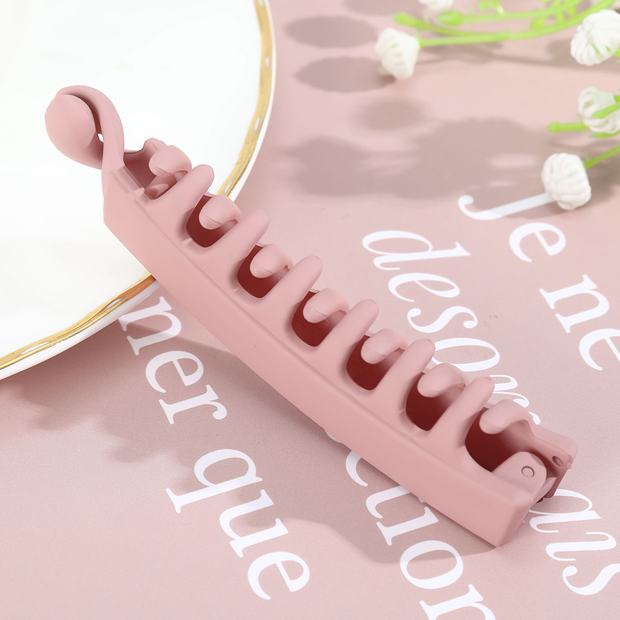 Korean Frosted Texture Plastic Hairpin Temperament Solid Color Banana Clip Vertical Clip