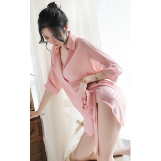 Feminine Transparent Chiffon Sentiment Underwear Underwear Slim-Fit V-Neck Boyfriend Style Lining Pajamas Nightdress Home Service Suit