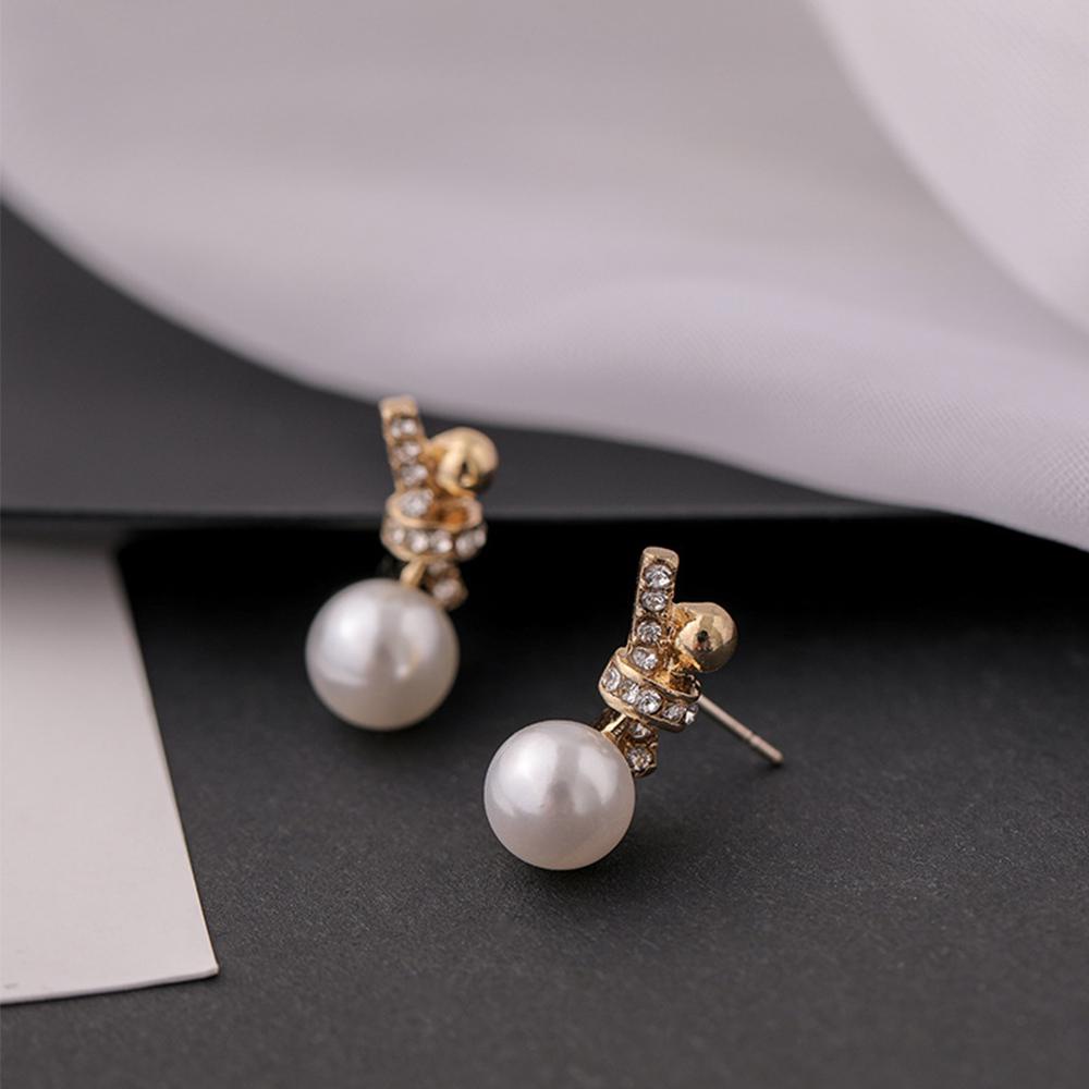 Needway   Anting Mutiara Wanita Wanita Elegan Fashion Perhiasan Temperamen Manis