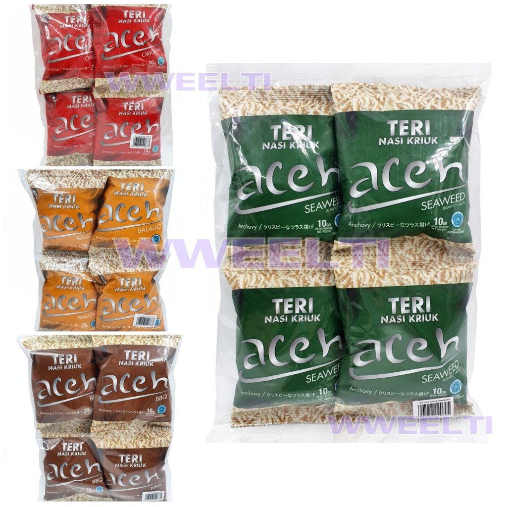 

Aceh Teri Nasi Kriuk Krispi - Teri Medan Oven Crispy 4 Sachet @10gr