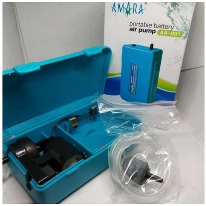 AMARA 001 Portable Battery Air Pump/Aerator Baterai Mesin Gelembung Aquarium