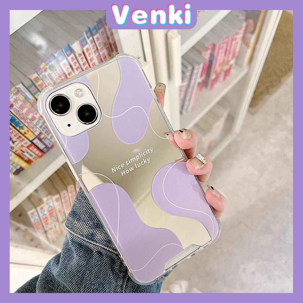 iPhone Case Luxury Acrylic Mirror Airbag Shockproof Protection Camera Romantic Purple Simple Compatible For iPhone 11 Pro Max 13 Pro Max 12 Pro Max 7Plus xr XS Max