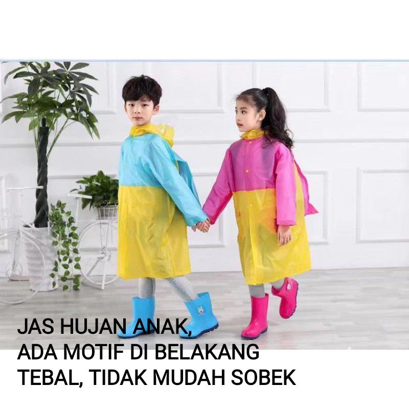 Jas Hujan Anak Ponco Motif Karakter Jas Hujan Anak Terusan / Rain Coat Kids 1 piece / Jas Hujan Karakter