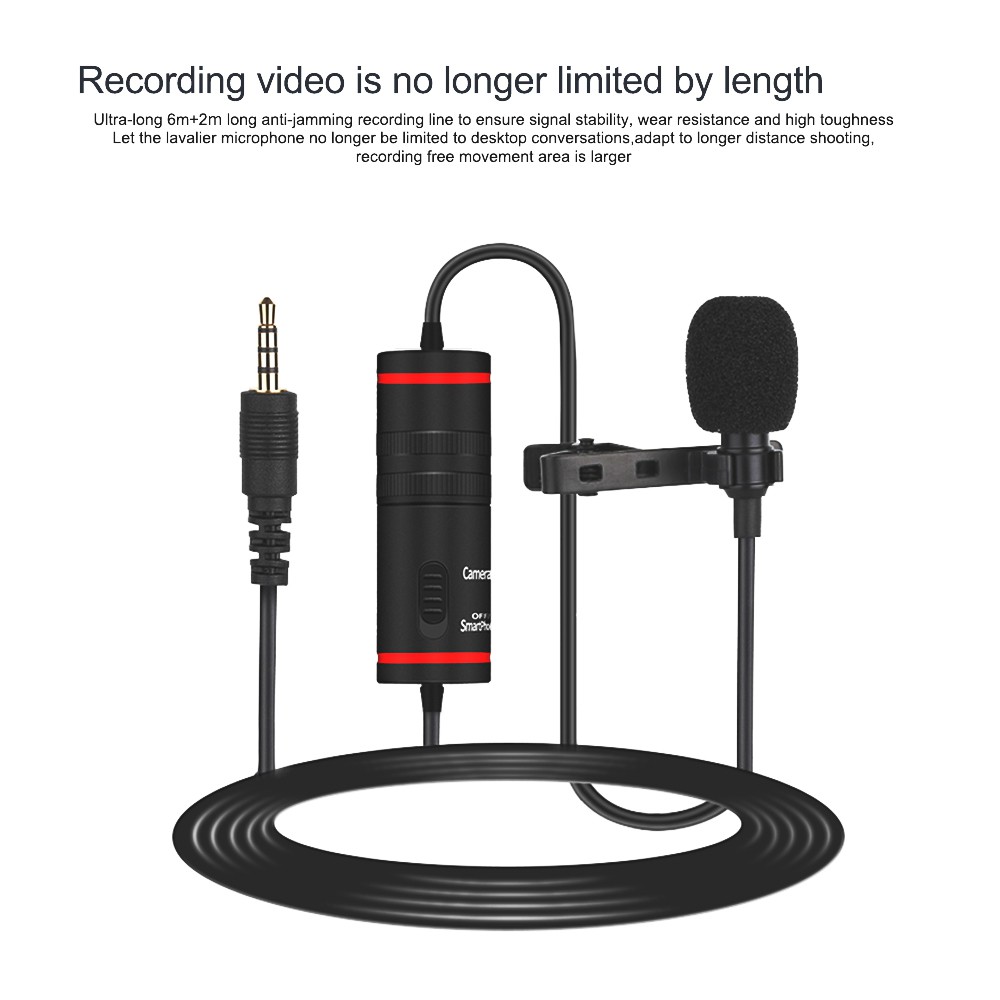 MAMEN KM-D1 KMD1 KM D1 Clip On Lav Mic Lavalier Microphone for Camera Smartphone