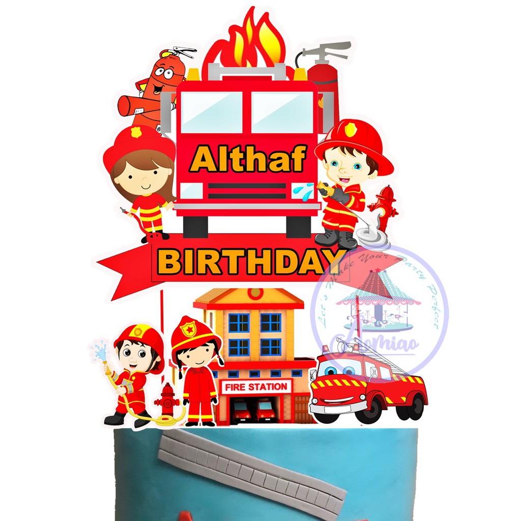 Fire Truck Cake Topper