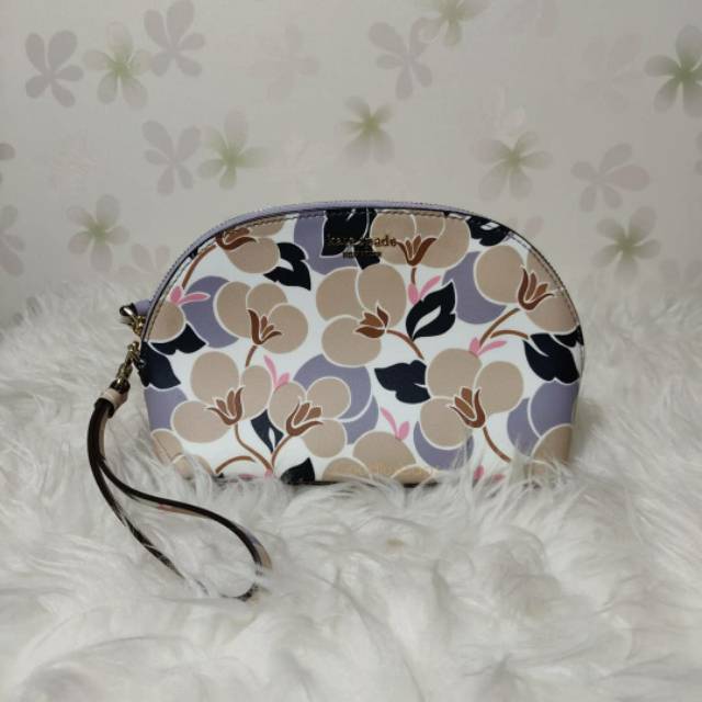 ORIGINAL Tas Kate Spade Katespade Dome Cosmetic Make Up Case Pouch Floral