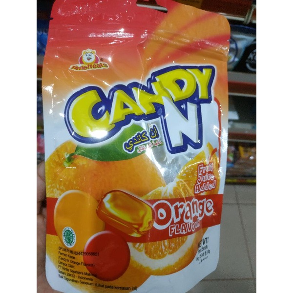 

HALAL AMAN DIKOMSUMSI BPOM RI ML TIMETREATS CANDY N ORANGE FLAVOR FRUIT JUICE ADDED 96 gr 25pcs IMPORT MALAYSIA