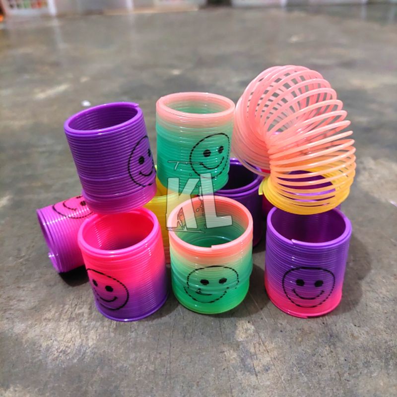 Mainan Per Pegas Slinky Toys Yoyo Spring Rainbow Karakter Isi 12Pcs