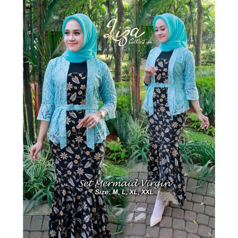 Setelan kebaya brukat masa kini//kebaya wisuda//kebaya batik brukat