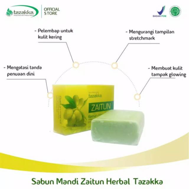 Sabun Mandi Herbal Zaitun Pelembab Kulit Halal BPOM 90gram - Sabun Zaitun