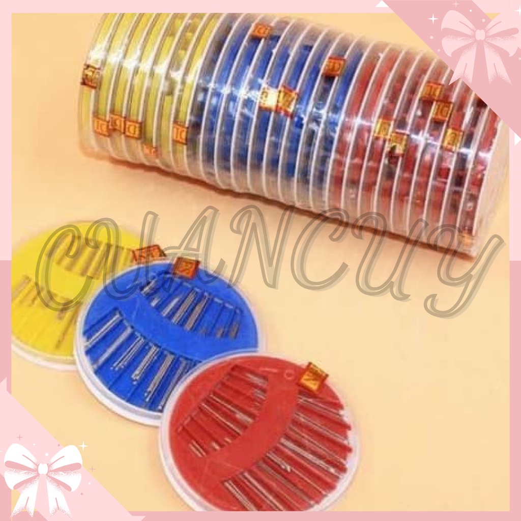 Cuancuy - Jarum Jahit Tangan Needle Compact Jarum Jahit Manual Assorted Bulat Piring Jarum Wadah Ben