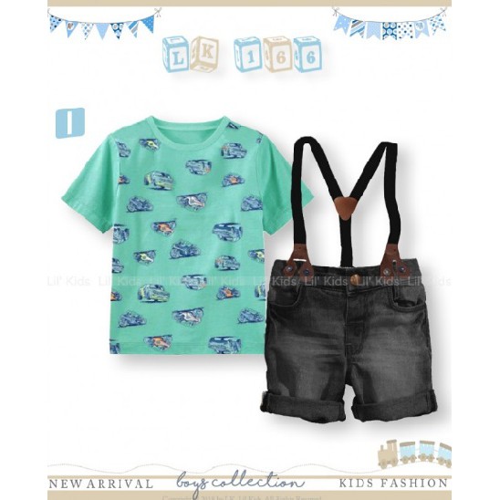SETELAN ANAK LAKI LIL KIDS 166 I SPORT CARS (MED SIZE) | BAJU ANAK IMPORT