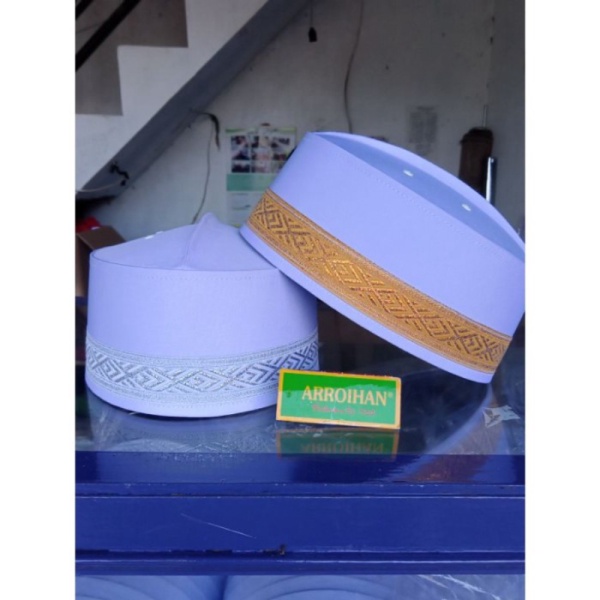 peci peci peci Bugis putih hitam Asagofah plat Berkualitas