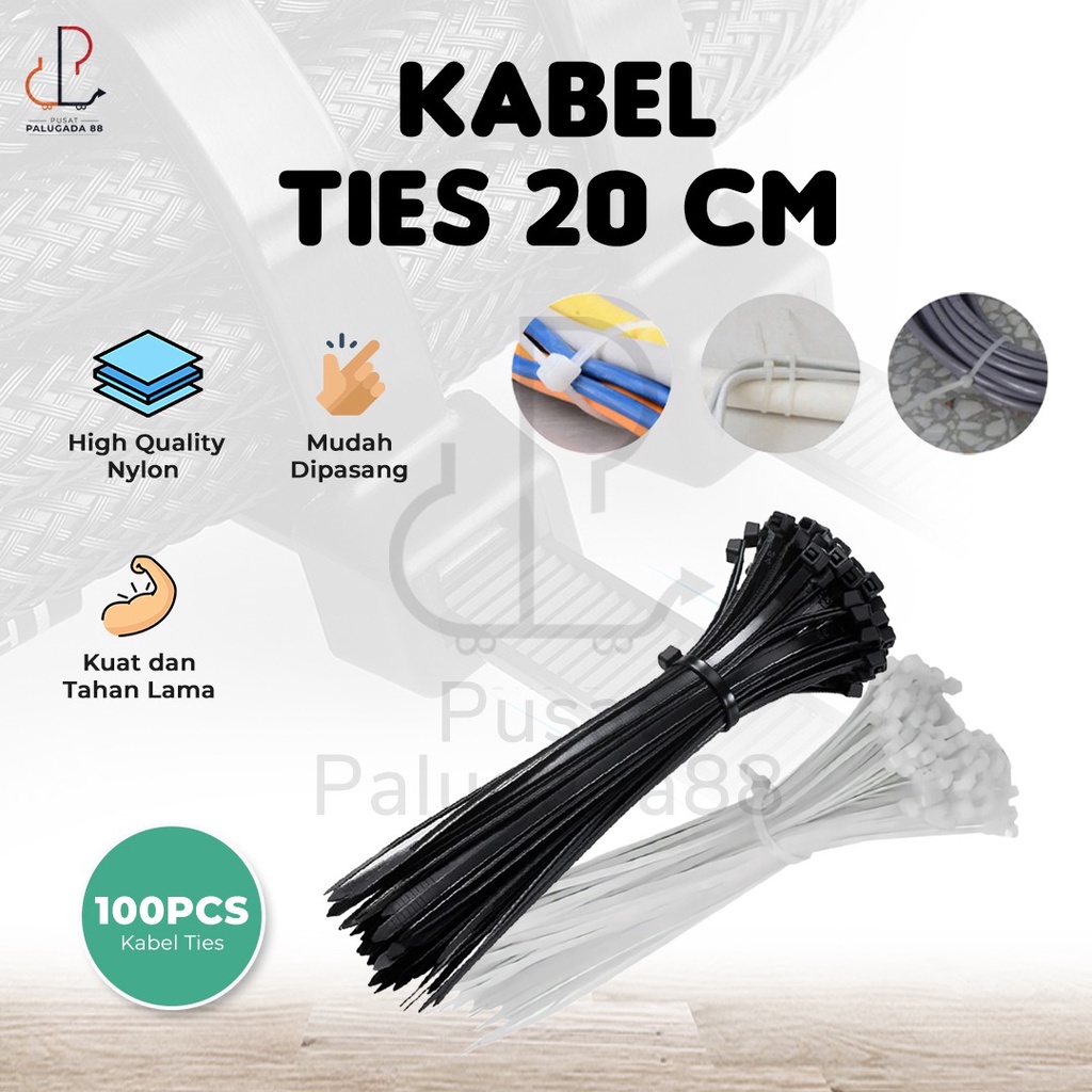 Jual Kabel Ties 20cm Putih 200mm Kabel Tis 20 Cm Isi 100 Pcs 25 Mm 25 Mm Cable Ties Nilon 9705