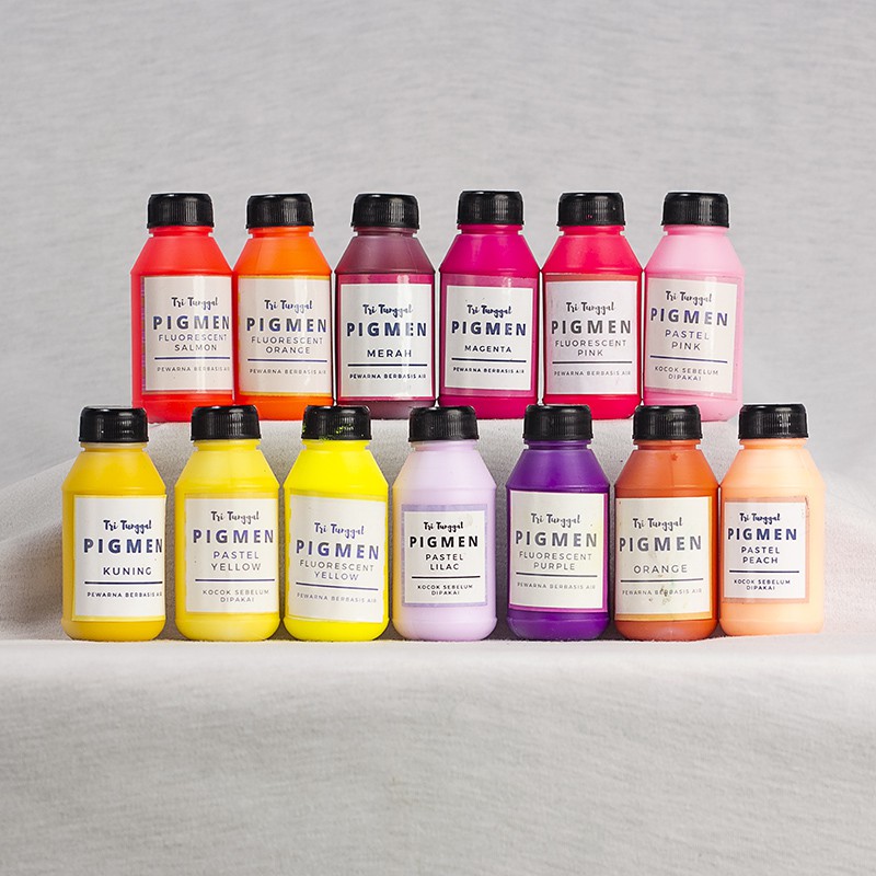 

Paket Pigmen 60gr Pewarna Sablon Clay Pigment Color Bundle Stabilo Slime Clay Waterbased Tie Dye Pigment Cat Warna Warni Air Cair Cairan Liquid Cat Paint Painting Kerajinan Prakarya Art Seni Kesenian Perlengkapan Gambar Mewarna Lukis Tri Tunggal Malang