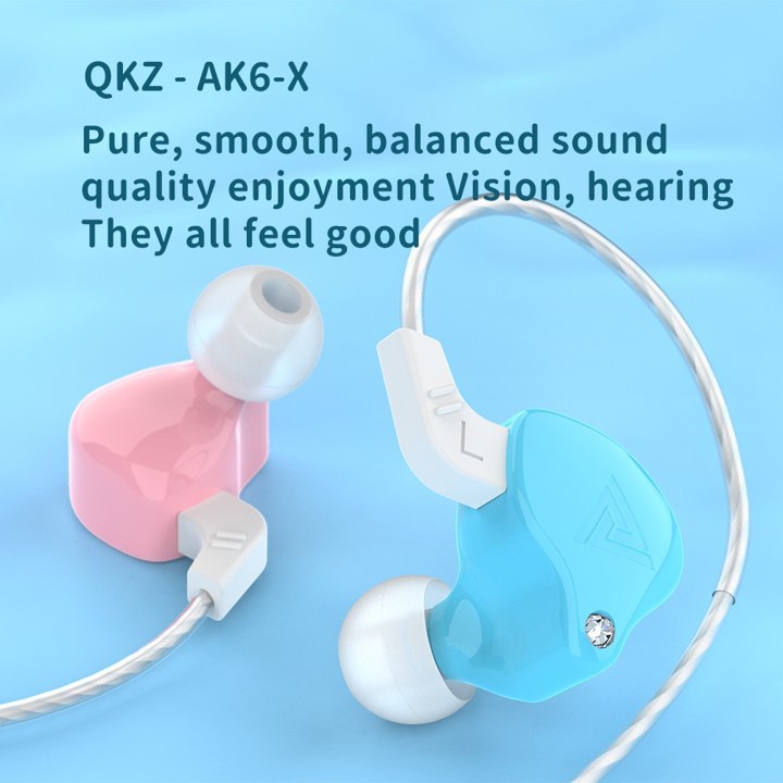 QKZ AK6X In Ear Earphone IEM Hi Res Headset Microphone