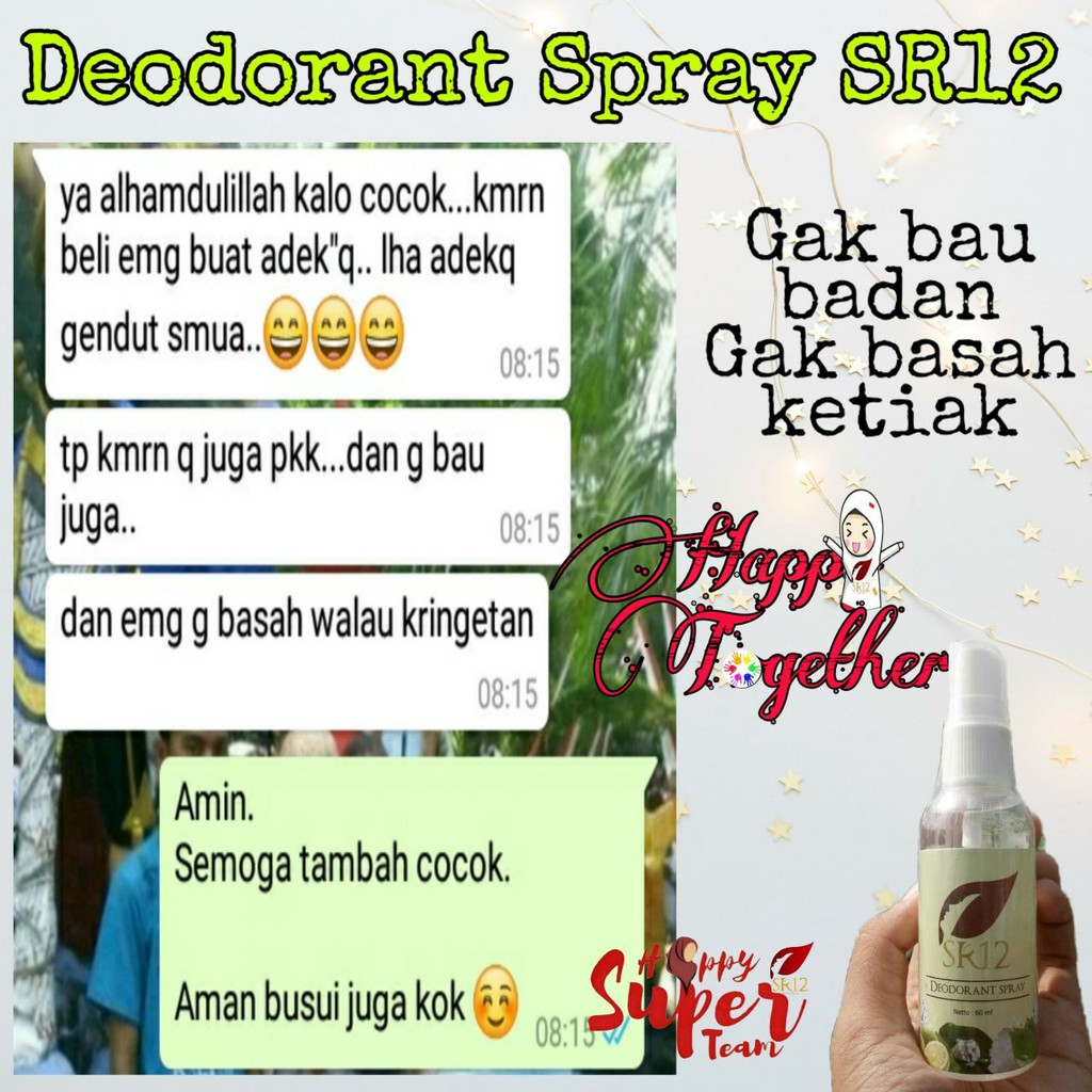 AMPUH! DEODORANT SPRAY SR12 Obat Penghilang Bau Kaki Ketiak Basah Keringat Badan Herbal Permanen-4