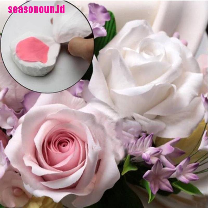 Cetakan Kue Bentuk Kelopak Bunga Mawar Bahan Silikon