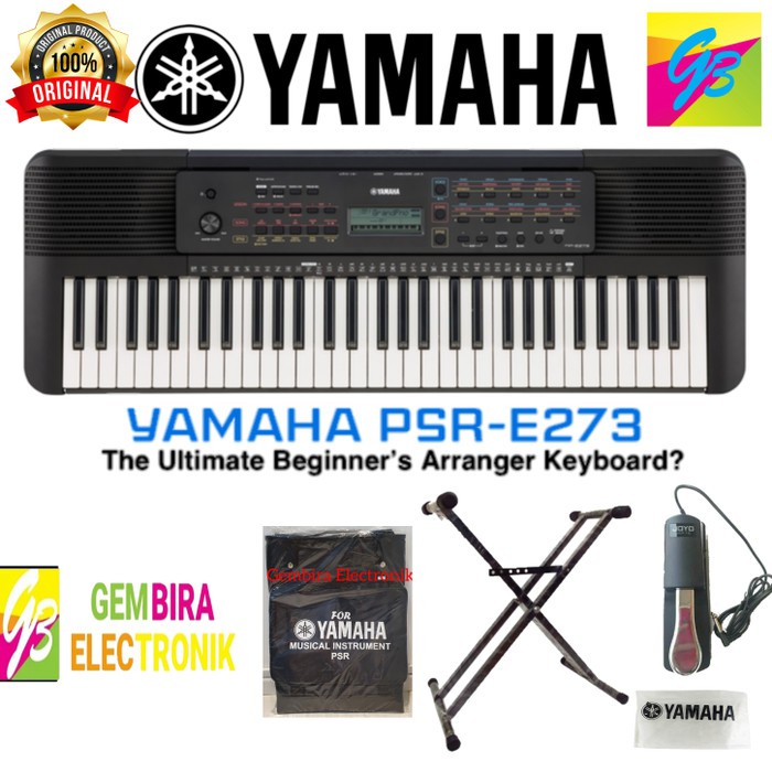 Paket Keyboard Piano Yamaha PSR E273 Original komplit