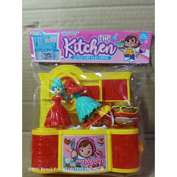 MK 28 MAINAN KITCHEN SET LENGKAP DENGAN 2 BONEKA DAN BURGER / THE KITCHEN COOK LITTLE CHEF PLAY SERIES