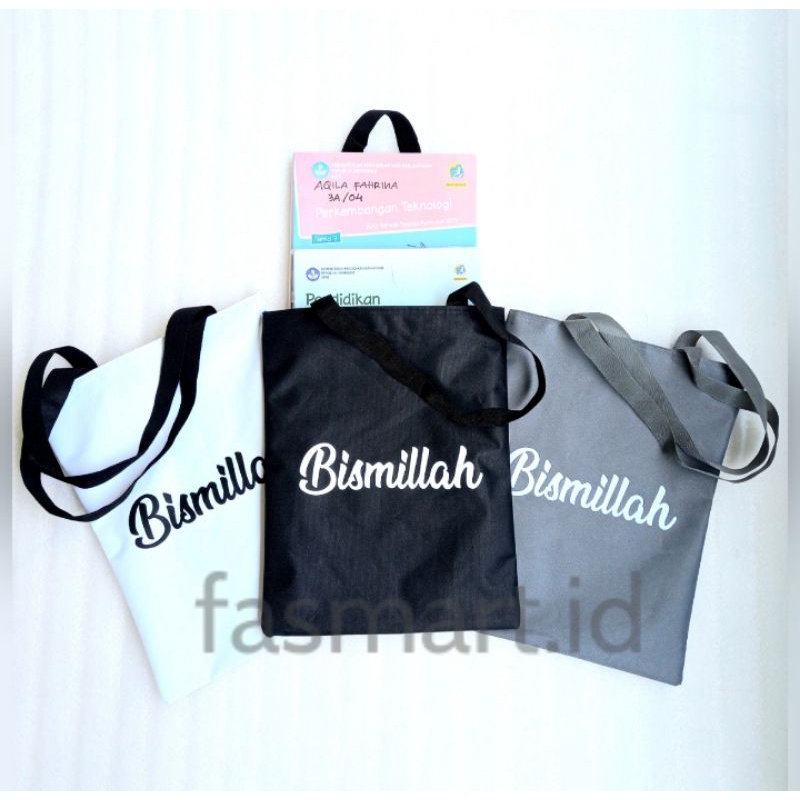 Totebag Pakai Resleting Totebag Bismillah