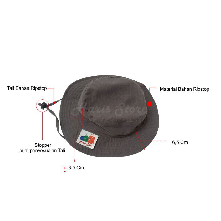 Topi Rimba Polos / Topi Gunung Outdor Camping Pria / Topi Rimba Tactical Summit Series