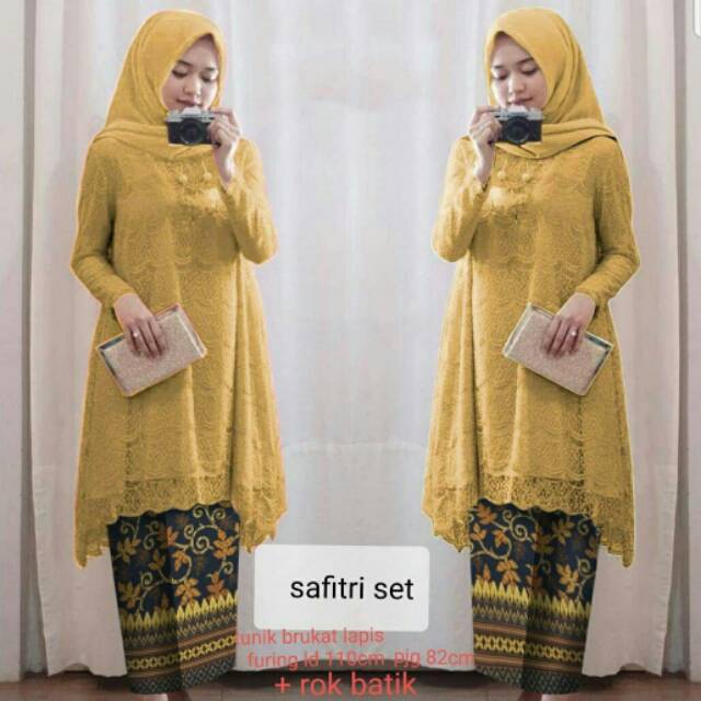 XC - Setelan Safitri / Setelan Wanita Brukat / Fashion Muslim / Setelan Wanita Kekinian dan Trendy