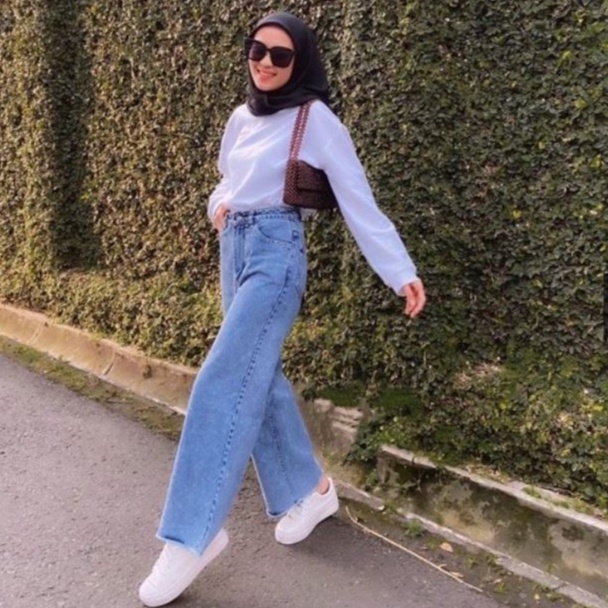 HOPYLOVY Celana Kulot Jeans Wanita Rawis Isvara Fringe | Celana High Waist Jeans Kulot | Celana Highwaist Kulot Jeans Wanita