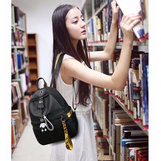 Satu7an T248 Tas Ransel Wanita Free Gantungan Fashion Korea Kasual Backpack Cewek Tas Punggung Multifungsi Kulit PU