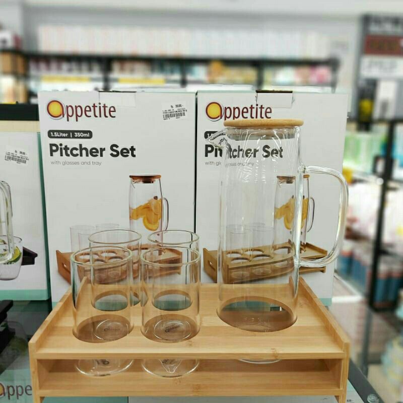 PITCHER SET W/ HOLE TRAY INFORMA / GELAS TAMU SET