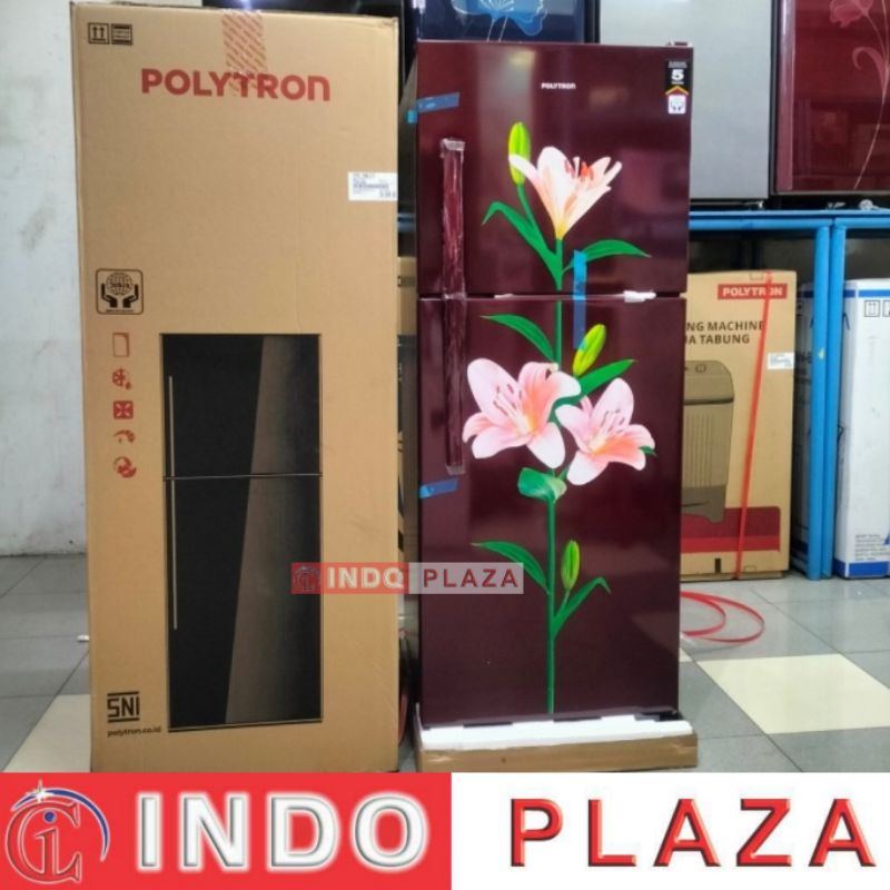 KULKAS POLYTRON 2 Pintu PRB-217 NEW 2022 Bunga Timbul