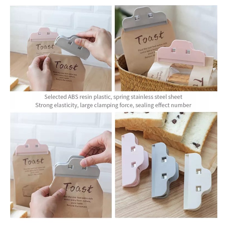 Jepitan Kantong Plastik Makanan Snack Sealer Food Klip Jepitan Selimut Kertas