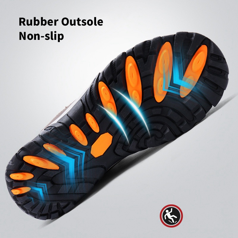 LARNMERN Pria Steel Toe Sepatu Safety SRC Non-Slip Bekerja Perlindungan Keamanan Alas Kaki Bernapas Tahan Lama Hiking Sneaker