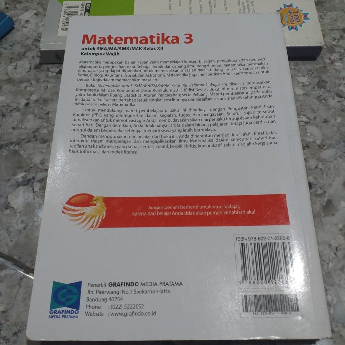 NEW Buku Paket Matematika Facil untuk SMA kelas 12