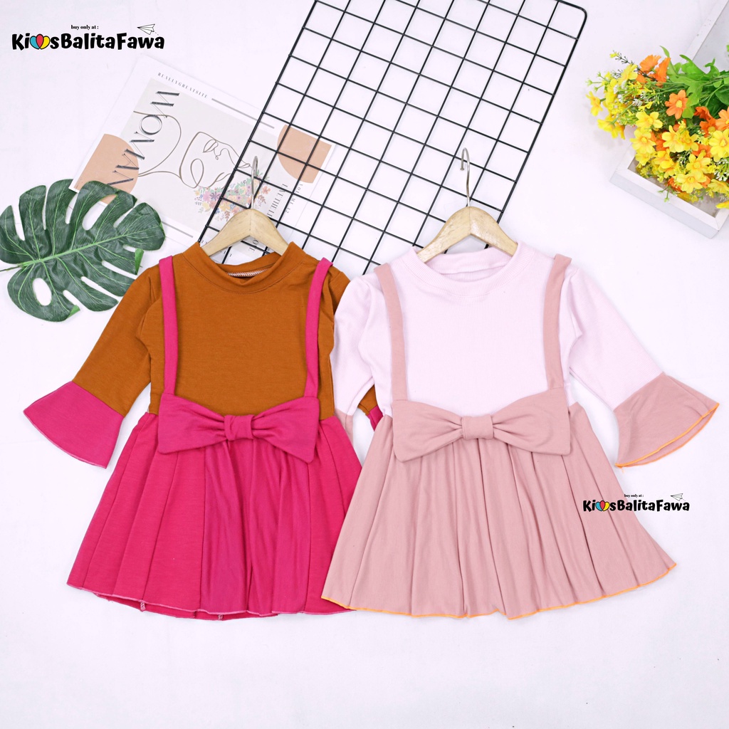 Overall Kirei uk Bayi 3-12 Bulan / IMPORT Dres Anak Perempuan Lengan Panjang Baju Gaun Pesta Adem Murah Babycinnamon