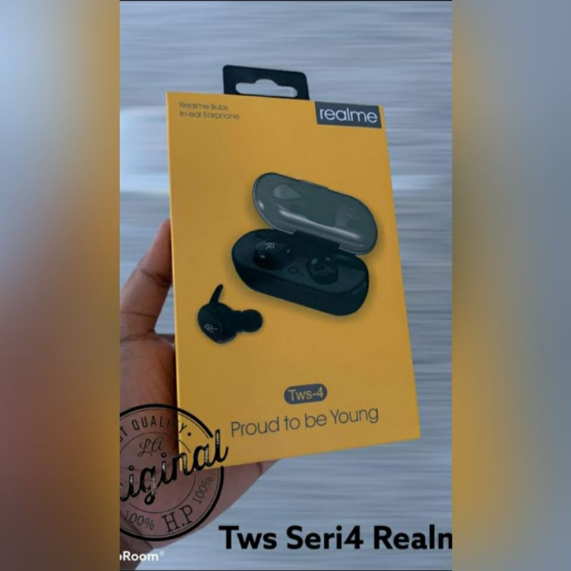 Handsfree Earphone Handset Bluetooth Realme TWS 4 Extra Bass Suara Jernih
