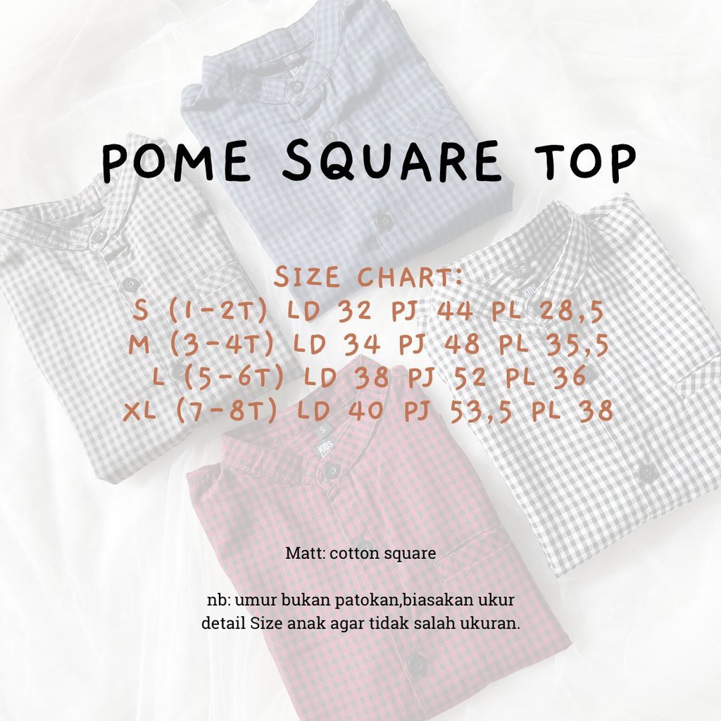 POME SQUARE TOP | Hem anak lengan panjang