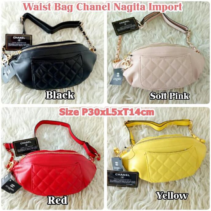 Promo St8809 Tas Selempang Wanita ImportU002Fwaist Bag Chanel Nagita Belt - Hitam