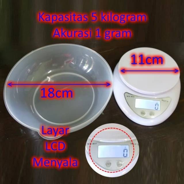 Timbangan dapur digital plus mangkok kitchen scale