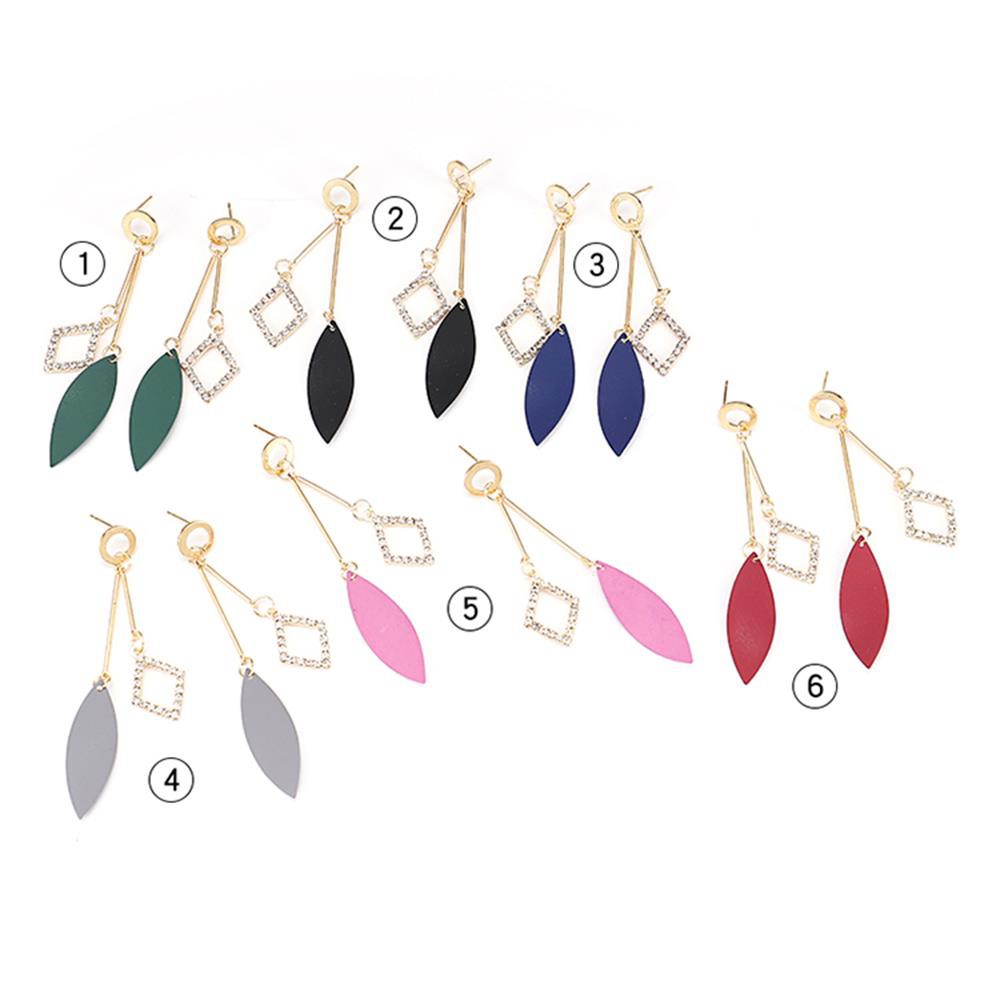 anting wanita model daun warna warni harga termurah fashion wanita