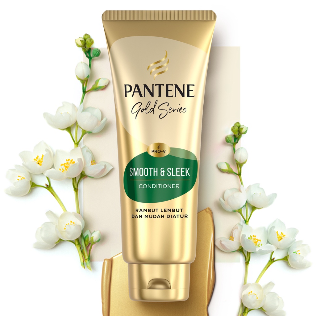 Pantene Pro-V Gold Series Smooth &amp; Sleek Shampoo 270 ml - Paket Isi 2