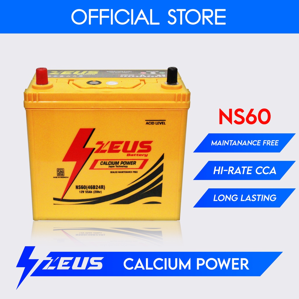 Jual Aki mobil All New Avanza 2015-2017 Zeus Battery NS60 (46B24R
