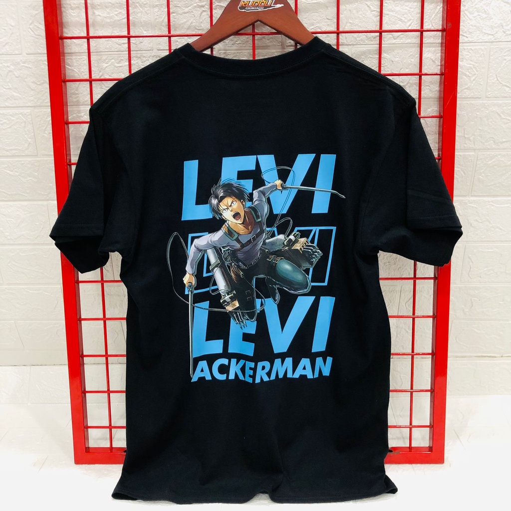 Kaos Levi Special Corps Black Anime Manga Attack On Titan SNK Premium Unisex