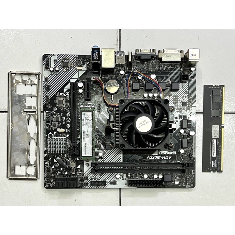 Paket Mainboard AMD Asrock A320M-HDV Socket AM4 /Proc. Athlon 3000G/ RAM 8GB Second