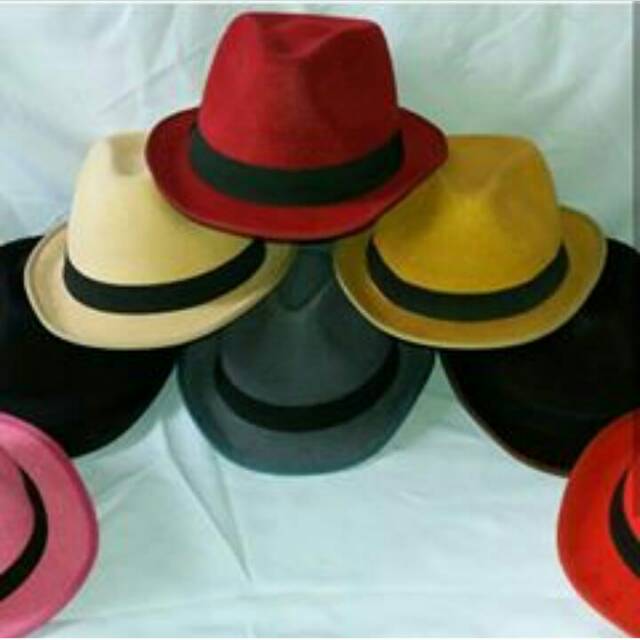 Topi fedora hat jazz warna warni topi fedora import