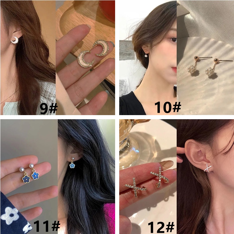 Anting S925 Silver Needle Aksen Mutiara Gaya Korea Untuk Hadiah
