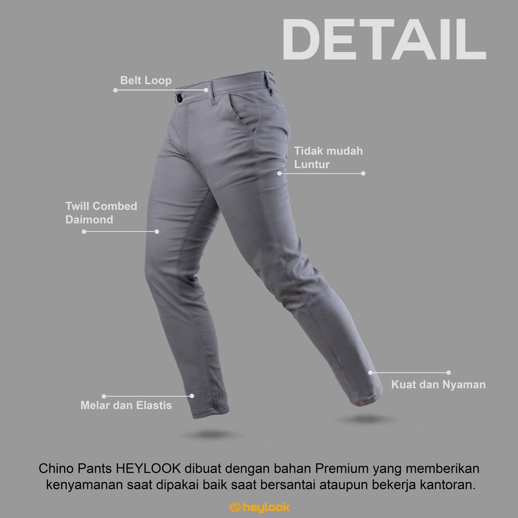 HEYLOOK Project - Celana CHINO Panjang Pria Chino Long Pants Chino Heylook Kerja Casual