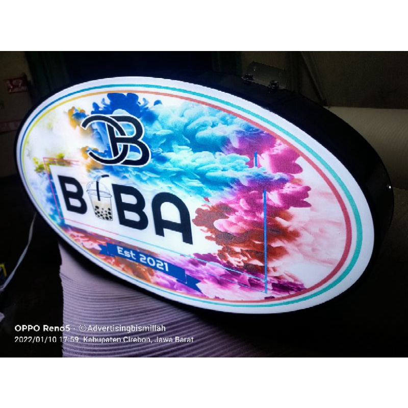 NEON BOX OVAL 2SISI 30*60CM